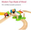 imageBRIO My First Railway Beginner Pack  18Piece FSCCertified Wood Train Set  Compatible with All BRIO Sets  Includes Rainbow Bridge ampamp Rattle Wagon  Safe Play  Toddlers Ages 18 Months ampamp OlderRailway