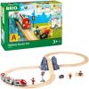 imageBRIO World  33773 Railway Starter Set  Complete 26 Piece Toy Train Set with Accessories and Wooden Tracks  Perfect for Kids Aged 3 and Up  Sustainable Wood Green EditionRailway Starter
