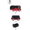imageBRIO World BatteryOperated Steaming Train  3Piece Motorized Train Engine for Wooden Track with Lights and KidFriendly Steam  Interactive Play with ForwardReverse  for Kids 3 ampamp UpModern
