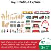 imageBRIO World Deluxe Railway Set  87Piece Wooden Train Set  Includes Passenger ampamp Freight Trains Stations Accessories  Safe ampamp Sustainable  MESH Accredited Fun Play for Kids Ages 3 ampamp UpRailway Set