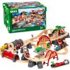 imageBRIO World Deluxe Railway Set  87Piece Wooden Train Set  Includes Passenger ampamp Freight Trains Stations Accessories  Safe ampamp Sustainable  MESH Accredited Fun Play for Kids Ages 3 ampamp UpRailway Set