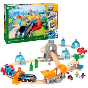 imageBRIO 33972 Smart Tech Sound Action Tunnel Travel Set  Interactive Toy Train Set for Kids  Age 3  Exciting Sound Effects  Compatible with Other BRIO Sets  FSC ampamp MESH Accredited