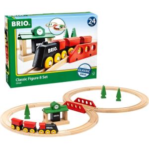 imageBRIO Classic Figure 8 Set  22Piece FSCCertified Wood Train Set ampamp Accessories  Includes Train Depot Trees Tracks ampamp More  Compatible with All Wooden Rail Sets  Fun Play for Kids Ages 2 ampamp UpBRIO World  33028 Classic Figure 8 Set  22 Piece Wooden Toy Train Set with Accessories and Tracks  Enhances Creativity  Compatible Toys  FSCCertified Wood  Perfect for Kids Age 2