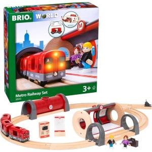 imageBRIO Metro Railway Set  20Piece FSCCertified Wood Set ampamp Accessories  Train Engine with Light ampamp Sound Kiosk Wooden Tracks ampamp More  Works with All BRIO Train Sets  Kids Ages 3 ampamp UpBrio  33513 Metro Railway Set  Dynamic 20 Piece Wooden Train Set with Interactive Accessories  Perfect for Kids Ages 3 and Up  Fosters Creativity and Motor Skills