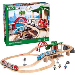 imageBRIO World  33512 Travel Switching Set  Premium Wooden Train Toy Set with 42 Pieces ampamp Accessories  Perfect for Children Ages 3 and Up  Compatible with All BRIO Railway ToysBRIO World  33512 Travel Switching Set  Premium Wooden Train Toy Set with 42 Pieces  Accessories  Perfect for Children Ages 3 and Up  Compatible with All BRIO Railway Toys