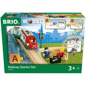 imageBRIO World  33773 Railway Starter Set  Complete 26 Piece Toy Train Set with Accessories and Wooden Tracks  Perfect for Kids Aged 3 and Up  Sustainable Wood Green EditionRailway Starter