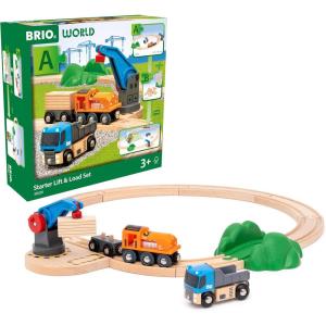 imageBRIO World  36028 Starter Lift ampamp Load Set  Toy Train Set for Kids Ages 3 Years and and Up