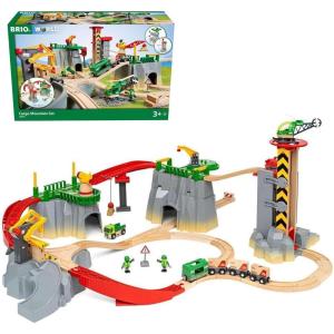 imageBRIO World Cargo Mountain Set  49Piece FSCCertified Wood Train Set ampamp Accessories  Compatible with All BRIO Railway Sets  Includes Crane Helicopter Caves ampamp More  Fun Play for Kids Ages 3 ampamp UpBRIO World 36010 Cargo Mountain Set  49 Piece Wooden Train Set Toy for Kids Age 3  Up  Dynamic Play Experience  FSCCertified Materials  Great Addition to Existing Train Sets