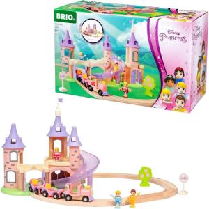 imageBRIO World Disney Princess Castle Set  18Piece FSCCertified Wood Train Set and Accessories  Includes Moveable Classic Disney Princess Figurines Castle Tracks ampamp More  Kids Ages 3 ampamp UpBrio Disney Princess Castle Set  Enchanting Wooden Train Adventure  Includes Classic Disney Princesses  Compatible with All BRIO Railway Toys  FSCCertified Materials  Ideal for Children Aged 3