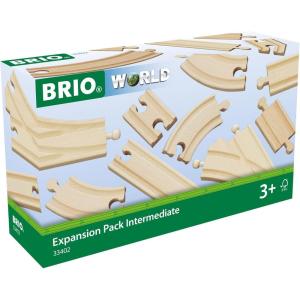 imageBRIO World Expansion Pack Intermediate  Works with All BRIO Train Sets  FSCcertified 16Piece Wooden Train Tracks with Switches  Grow Existing Systems and Create Railway Empires  Kids Ages 3 ampamp UpTrain Tracks