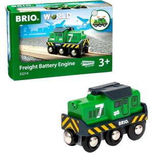 imageBRIO World Freight Battery Engine  BatteryOperated Toy Train for Wooden Tracks  Powerful Motorized Train Engine Pulls The Longest Sets  Works with All Railway Sets  Ages 3 ampamp UpEngine