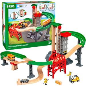imageBRIO World Lift ampamp Load Warehouse Set  32Piece Wood Train Set  Works with All Wooden Railway Sets  Includes 4Level Elevator Vehicles Tracks ampamp Full Station  MESH Accredited for Ages 3BRIO World 33887 Lift  Load Warehouse Set  32 Piece Kids Train Toy Set with Wooden Tracks and Accessories  Interactive Design  FSC Certified Wood  for Ages 3 and Up