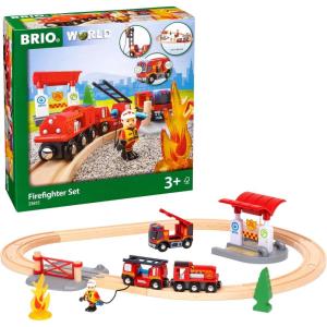 imageBRIO World Rescue Firefighter Set  18Piece FSCCertified Wood Train Set ampamp Accessories  Fire Train Engine with Lights and Sound Wooden Tracks ampamp More  Works with All Wooden Train Sets  Ages 3 ampamp UpBRIO 33815 Rescue Firefighter Set  18 Piece Train Toy Set with Fire Truck and Accessories  Kidfriendly Wooden Tracks  Ideal for Toddlers Aged 3 and Up