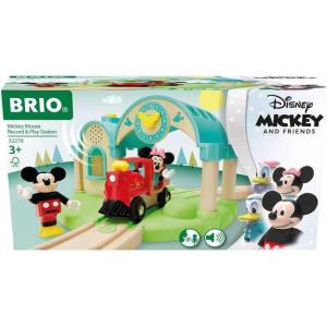 imageBrio 32270 Disney Mickey and Friends Mickey Mouse Record ampamp Play Station  Wooden Toy Train Set for Kids Age 3 and Up