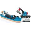 imageBRIO World  33534 Container Ship and Crane Wagon  Premium 4Piece Kids Train Set Toy  Enhances Motor Skills ampamp Creativity  Compatible with All Toys  Ideal for Toddlers Age 3
