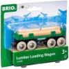 imageBRIO World  33696 Lumber Loading Wagon  4 Piece Toy Train Set for Kids  FSCCertified Wooden Components  Ideal for Ages 3 and Up  Green