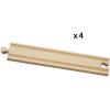 imageBRIO World 333414 Piece Long Straight Wooden Train Tracks  Expandable ampamp Compatible Railway Set  Engineered for Kids Ages 3 and Up  FSC Certified Materials