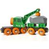 imageBRIO World 33698  Clever Crane Wagon Set  4 Piece Wooden Toy Train Set for Kids  Imaginative Play  Compatibility with Other Sets  FSCCertified WoodCrane Wagon