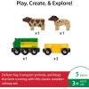 imageBRIO World Farm Train Set  5Piece FSCCertified Accessories  Works with All Wooden Railway Sets  Includes Engine Horse Cow ampamp Livestock Cars  Fun Play for Kids Ages 3 ampamp UpBRIO World 33404  Farm Train  5Piece Wooden Toy Train Set for Kids  Ideal for Ages 3  Up  Certified Sustainable Materials