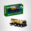 imageBRIO World Mighty Golden Action Locomotive  Battery Operated Toy Train for Wooden Track  Motorized Train with Lights ampamp Sound  Works with All BRIO Sets  Exciting Interactive Play  Ages 3 ampamp UpLocomotive