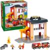 imageBRIO 33833 World Central Fire Station  Interactive Toy Set with Fire Truck and Accessories  Light and Sound Features  Compatibility with All BRIO Railway Toys  Safety Tested  for Kids Ages 3