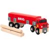 imageBRIO World 33657  Lumber Truck  6Piece Wooden Toy Train Set  Ideal for Kids Ages 3 and Up  Made with Sustainable Wood  Magnetic Crane Compatible