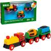 imageBRIO World Battery Operated Action Train  Motorized for Wooden Tracks  Kids Electric Set  Includes Moving Coal Wagon ampamp Rotating Cement Mixer  Compatible with All Railway Sets  Kids Ages 3 ampamp UpTrain