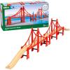 imageBRIO World Double Suspension Bridge  FSCCertified Longest Wooden Train Track Bridge  Compatible with All BRIO Railway Sets  5Piece Set of 2 Bridges ampamp 3 Tracks  Creative Fun for Kids Ages 3 ampamp Up