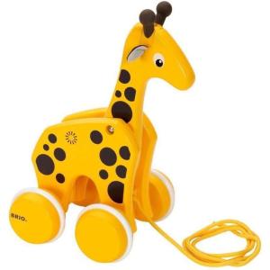 imageBRIO 30200 Infant ampamp Toddler  Pull Along Giraffe Wood Baby Toy with Bobbing Head for Kids Ages 1 and up YellowBrown