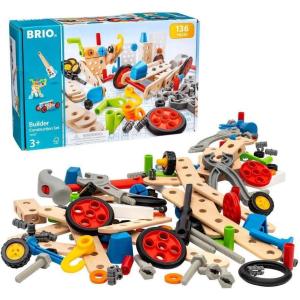 imageBRIO Builder 34587 Construction Set  136Piece STEM Toy with Wood and Plastic for Kids  Enhances Creative Skills  Safety Tested  Age 3 and UpConstruction Set
