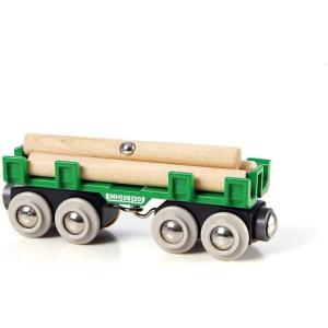 imageBRIO World  33696 Lumber Loading Wagon  4 Piece Toy Train Set for Kids  FSCCertified Wooden Components  Ideal for Ages 3 and Up  Green