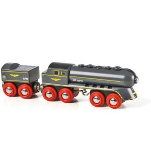 imageBRIO World  33697 Speedy Bullet Train  Engaging 2Piece Wooden Toy Train Set  Ideal for Kids Age 3  Enhances Motor Skills  Compatible Railway Toys  FSC Certified Materials
