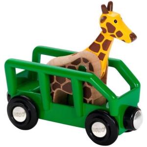 imageBRIO World  33724 Giraffe and Wagon Set  Imaginative Play Toy Train Accessory for Kids  FSCCertified Wood  Engineered for Toddlers 3 and Up Green