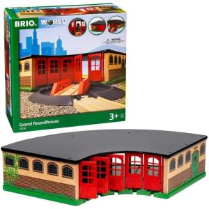 imageBRIO World  33736 Grand Roundhouse  Ultimate Train Set Accessory  Accommodates 5 Trains  Rotating Switch Turntable  Compatible with All Railway Toys  Perfect for Kids Ages 3Grand Roundhouse