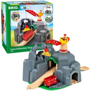 imageBRIO World  33889 Crane ampamp Mountain Tunnel  7 Piece Toy Train Accessory for Kids  Interactive Play  FSC Certified Wood  Perfect for Ages 3 and UpTunnel
