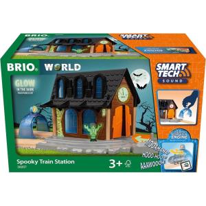imageBRIO World  36007 Smart Tech Sound Spooky Train Station  KidFriendly Train Set Accessory  Interactive Sound and Light Effects  GlowinTheDark Feature  Made with FSCCertified Wood