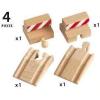 imageBRIO World 33385  Stop and Ramp Track  4 Piece Wooden Toy Train Accessory for Kids Ages 3 and Up