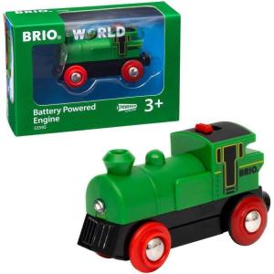 imageBRIO World 33595 Engine Train  Battery Powered Wooden Toy for Kids  Forward amp Reverse Movement  Illuminating Headlights  Ideal for Toddlers 3 Years amp Up